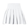 thumbnail image 4 of Tfken Summer Skirts For Women Solid Color High Waist Mini Pleated Skirts Trendy Daily Wear Female Leisure Clothes White, 4 of 5
