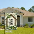 thumbnail image 2 of AMHNF Home Sweet Home Linen Garden Flag with Floral Design for Spring Summer Home Outdoor Garden Yard Door Decor 12x18 inch, 2 of 5