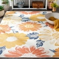 thumbnail image 2 of SAFAVIEH Sunrise Aria Floral Reversible Indoor/Outdoor Area Rug, Ivory/Rust Gold, 5'3" x 7'7", 2 of 9