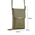 thumbnail image 3 of Bolso bandolera de cuero impermeable para mujer para el ocio diario (verde oliva), 3 of 6