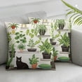 thumbnail image 2 of JRXY  Cute Cat Pillow Cover Green Palm Leaves Cactus Pillow Cover for Bedroom Living Room Decor,Boho Style Ethnic Geometry Decorative Pillow Cover Double Sides Print 2pcs White, 2 of 6