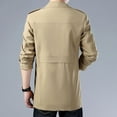 thumbnail image 3 of Ahdbta Men's Trench Coats Dressy Casual Slim Fitted Single Breasted Outwears Notch Lapel Long Sleeve Jackets with Pockets, 3 of 8