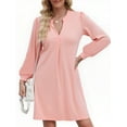 thumbnail image 3 of UVN Dresses for Women Long Sleeve V Neck Dress Fall Casual Midi Dress, 3 of 10