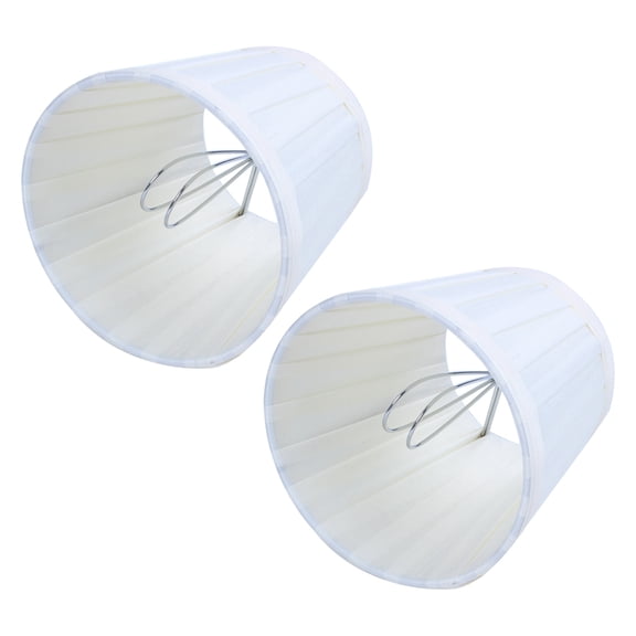2X Fabric Chandelier Lampshade Holder Clip on Sconce Beside Bed Lamp Hanging Light, Light Yellow