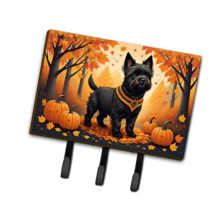 Black Cairn Terrier Fall Leash or Key Holder 6 in x 9 in