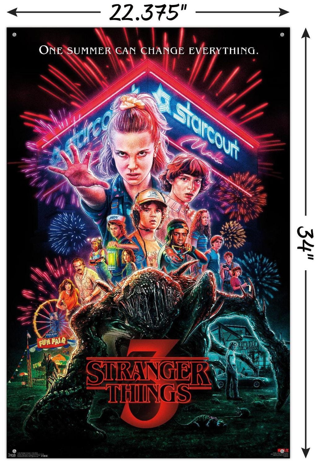 Netflix Stranger Things: Season 3 - One Sheet Wall Poster, 22.375" x 34"