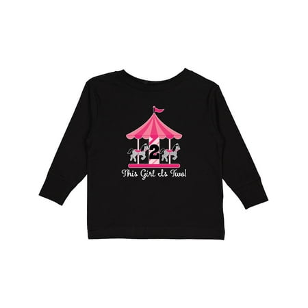 

Inktastic 2nd Birthday Party Girls Carousel Horse Gift Toddler Toddler Girl Long Sleeve T-Shirt