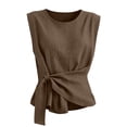 thumbnail image 4 of Women's Crew Neck Sleeveless Blouse Relaxed Fit Casual Versatile Blouse Summer Blouse, 4 of 4