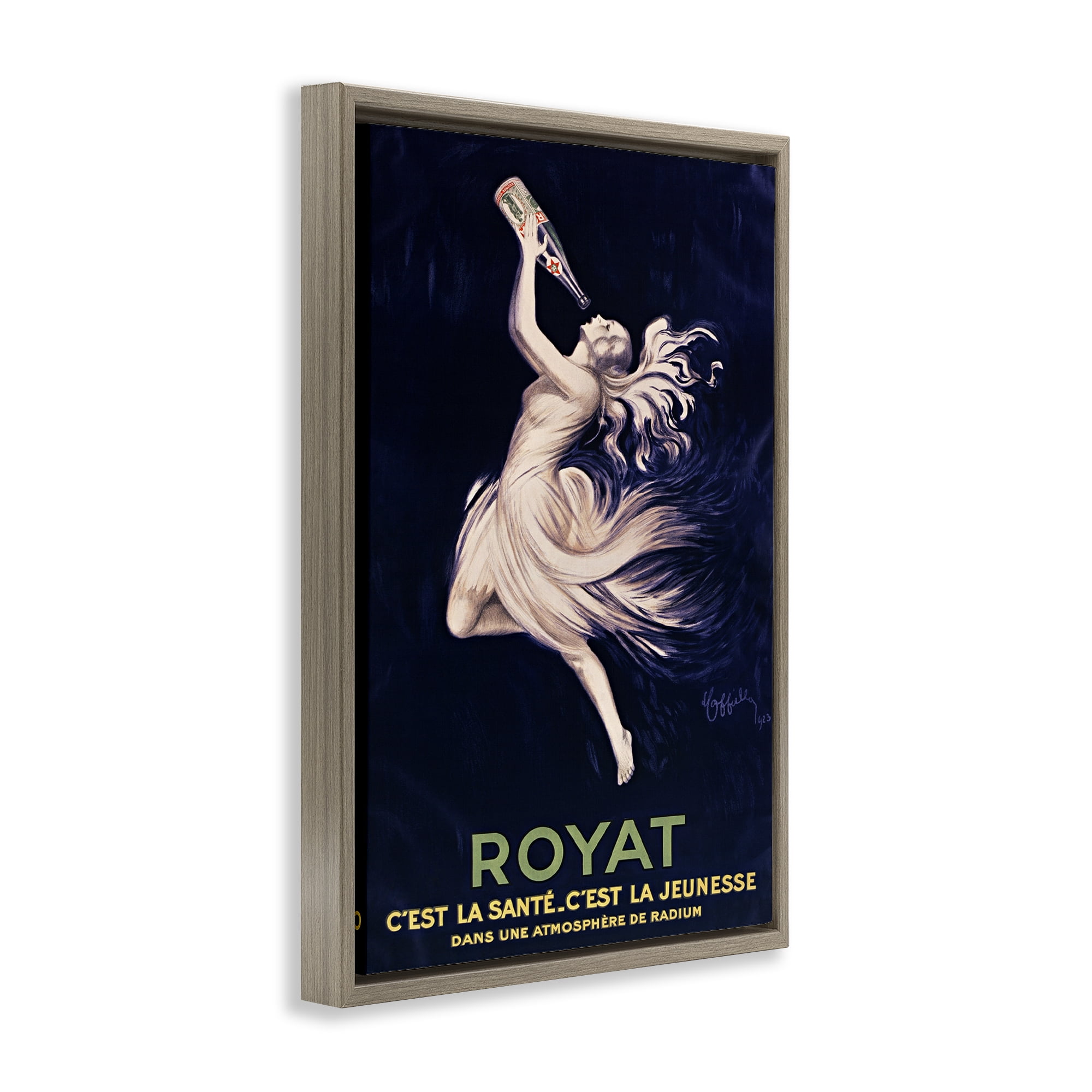 Stupell Industries Royat 1923 Advertisement Brown Framed Floater Canvas Wall Art, design by Leonetto Cappiello