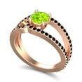 thumbnail image 2 of 2.50 Ct Round Shape Peridot & Black Onyx Gemstone Wonderful Engagement Ring for Ladies Solid 14K Rose Gold Size 3.5 by Diamond-Capitals, 2 of 8