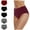 Wine, variant on Cotton Underwear for Women High Waist Panties Full Coverage Briefs Soft Strech Ladies Breathable Panties-5 Pack