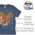 thumbnail image 4 of Women Teen Giraffe Mickey Ears with Flowers Shirt Floral Animal Print Character T-Shirt (Navy-Small), 4 of 7