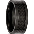 thumbnail image 4 of Stainless Steel Polished 9mm Black Ip-Plated With Carbon Fiber Inlay Band (Size 8) Made In China sr162-8, 4 of 5