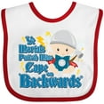 thumbnail image 3 of Inktastic Ye Mortals Putteth Mine Cape on Backwards&reg; Boys or Girls Baby Bib, 3 of 4