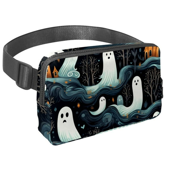 Halloween Ghosts Waist Bag Sling Bag Lightweight Adjustable Extension Strap Unisex Crossbody Bag