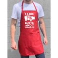 thumbnail image 1 of ApronMen Adjustable BBQ Apron - I Like Pig Butts and I Cannot Lie Apron - High Quality 100% Cotton Men's Apron with 4 Front Pockets - Red, 1 of 3