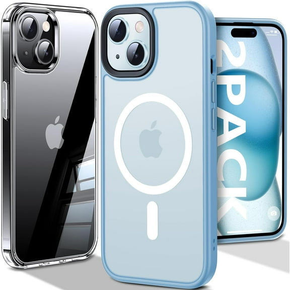 UltiGuard iPhone 15 Case Compatible with MagSafe, [NO.1 Military Drop Protective] iPhone 15 Cases, Shockproof Frosted Matte Slim Fit Translucent Phone Case for iPhone 15 Cover, Blue