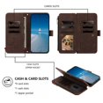 thumbnail image 3 of PU Leather Wallet Case for Motorola Moto G Play 2025 6.8",9-Card Holder, Zipper Bills Slot, Magnetic Shoulder Strap & Wristlet Cover,Brown,For Moto G Play 2025, 3 of 9