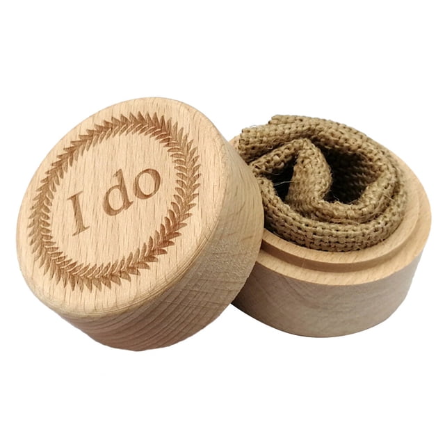 Rustic Wedding Wood Ring Holder Wedding Ring Bearer Box Engagement Engraving Wooden Rings Box