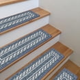 thumbnail image 3 of Ottomanson Non-Slip Rubberback Modern Bordered 8.5" x 26" Indoor Stair Treads, 7 Pack, Navy, 3 of 10