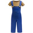 thumbnail image 4 of Funny Yellow Cartoon Costume Set with Blue Overalls Beanie Goggles Gloves Halloween Dress Up Outfit, 4 of 11