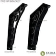 thumbnail image 5 of Ekena Millwork 2"W x 7 1/2"D x 10"H Tristan Wrought Iron Bracket, (Triple center brace) (4-Pack), 5 of 5