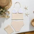 thumbnail image 6 of Tfken Swimsuit Set Outfits For Teen Girls Summer Swim Beach 2 Piece Swimming Bikini Vest With Trunks Set Quick Dry Swimwear Chlid Breathable Bathing Suits Size 10-11 Years Beige, 6 of 6