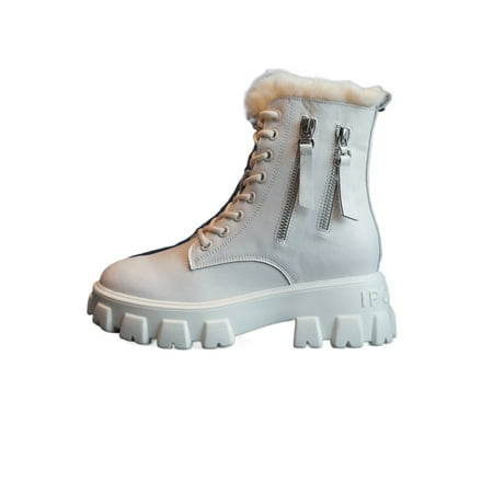 

Inner heightening snow boots women s winter versatile platform cotton shoes British Martin short boots