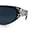 Black Silver - Black, variant on Womens Gaudy Fancy Hinge Flat Top Shield Rectangular Plastic Sunglasses Black Silver - Black