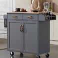 thumbnail image 1 of Canddidliike Kitchen Island on Wheels Rolling, Kitchen Cart with 2 Storage Drawer and One Cupboard Storage, Drop Leaf Countertop Cart, Gray, 1 of 13
