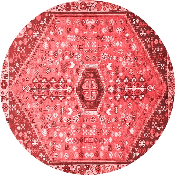 Ahgly Company Indoor Round Persian Red Traditional Area Rugs, 7' Round