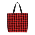 thumbnail image 1 of Fotbe Retro red and Black Houndstooth Bolsa Tote con Estampado para Mujer, Bolsos con Cremallera, Bolsa de Hombro Casual de Gran Capacidad con Bolsillos Internos, 1 of 7