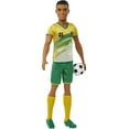 thumbnail image 5 of Barbie Soccer Ken Doll Dressed in Cleats, Colorful #21 Uniform & Tall Socks with Short Cropped Hair, 5 of 7