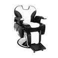 thumbnail image 2 of BarberPub  Hydraulic Recline Black and White Hair Salon Chair Cream, 2 of 5
