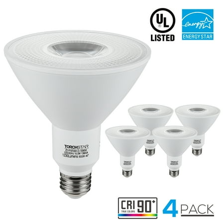 Torchstar 4 Pack Outside Flood Light Bulbs Dimmable 16 5w Par38 Night Led For Kichen Living Room 5000k