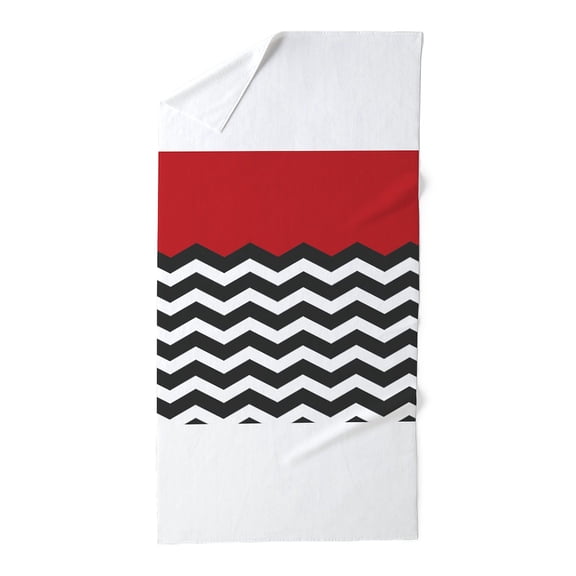 CafePress - Red Black And White Chevron - Large Beach Towel, Soft 30"x60" Towel with Unique Design