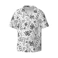 thumbnail image 4 of Uemuo Hand Drawn Snake Pattern Cotton Linen Short Sleeve Shirts,Casual Lightweight Button Down Shirts,Vacation Beach Summer Tops-, 4 of 7