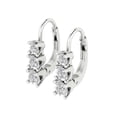 thumbnail image 2 of 1.06 ct Lever-Back Drop Dangle Earrings for Women | 4mm Round Cut White Sapphire | 18K White Gold, 2 of 5