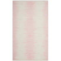 SAFAVIEH Cotton Kilim Kilim Chevron Cotton Area Rug, Light Pink/Ivory, 5' x 8'