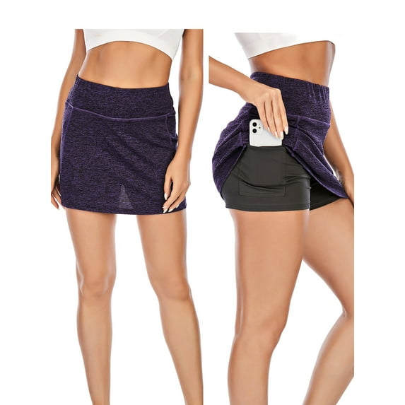 FUTATA Women's High Waisted Tennis Skirt Golf Skorts With Inner Shorts For Athletic Running Workout Sports Skirts With Pockets