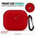 thumbnail image 4 of Entronix Silicone Case for AirPods 5 / 4, Slim Protective Cover with Carabiner, Red, 4 of 7