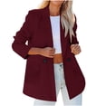 thumbnail image 2 of Nueva moda Casual Sólido Manga larga Turndown Neck Color Top Ropa de mujer Pompotops qwe22183, 2 of 7