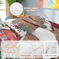 thumbnail image 2 of Christmas Bedding Duvet Cover Set Twin Size 4 Pieces Plaid Xmas Truck Snowman Farmhouse Pine Wood Grain Bedding Set with Zipper Closure, 1 Comforter Cover 68x86 Inches 1 Flat Sheet & 2 Pillow Cases, 2 of 7