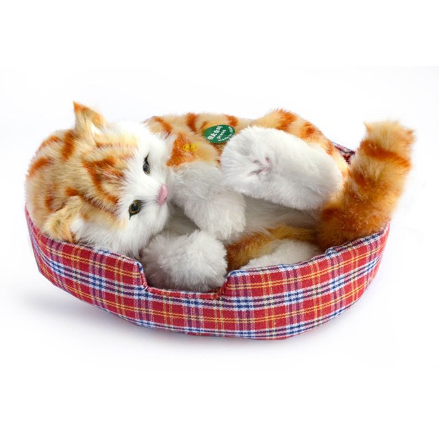 Simulation Furry Kitty Ornament, Realistic Meowing Doll Toy, Cute Cats Decor For Home Shelf Car, Kids Adults Presents