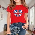 thumbnail image 4 of Jinhomg Kids Summer Tee Shirts Short Sleeve British Flag Graphic T-Shirt Lightweight Comfy Crew Neck Everyday Tops Red 3 Years, 4 of 5