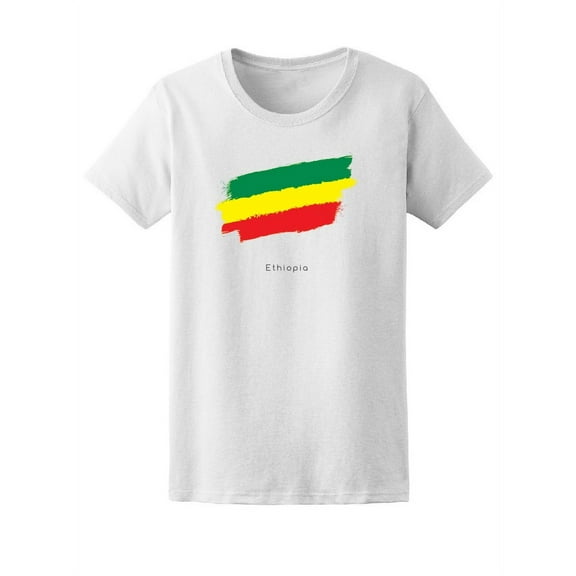Grunge Brush Ethiopia Flag T-Shirt Women -Image by Shutterstock, Female Large