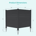 thumbnail image 2 of Domi Outdoor Living Privacy Screen, 2 Panels Metal Fence 50" x 50", Decorative AC Cover & Trash Can Enclosure with Stakes for Backyard, Patio, Garden – Black, 2 of 8