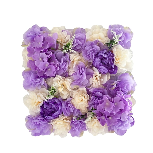 Fondo de arreglo de pared de flores artificiales para boda con hilera de flores, arco de flores DIY Púrpura claro