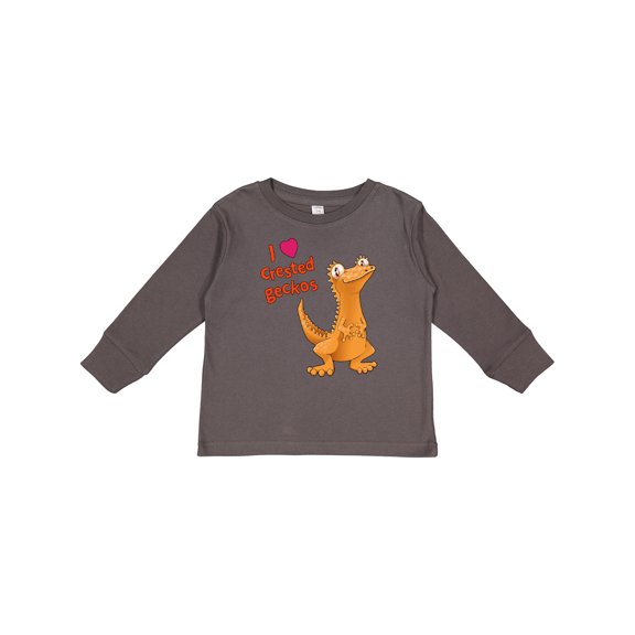 Inktastic I Love Crested Geckos Boys or Girls Long Sleeve Toddler T-Shirt