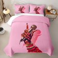 thumbnail image 2 of Castle Fairy Chic Microphone Quilt Full,Black Girl Full Bedspread Sets,Hot Pink Red, 2 of 7